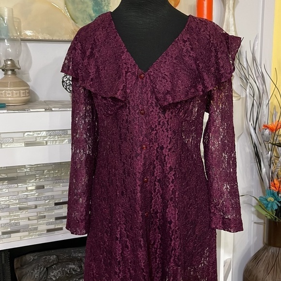 Vintage 80’s Sarah Richards plus corset lace jacket dress 14 - Picture 4 of 8